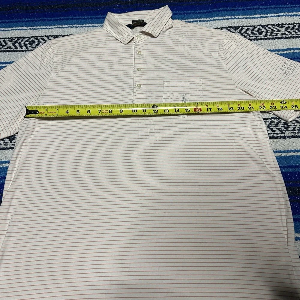 Polo Golf Ralph Lauren Polo Shirt Mens Large Orange Stripe Golf Embroidered